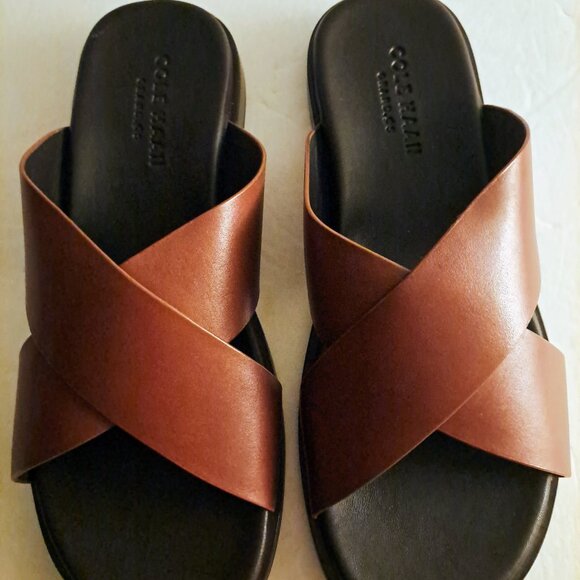 Mens Woodbury Brown Cole Haan Nantucket Cross Strap Sandals Size 10 main image 5